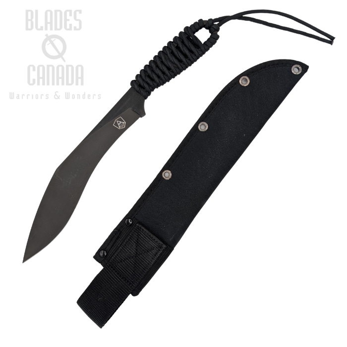 OKC Spec Plus Alpha Kukri Machete, 1075 Carbon Black, Black Handle, Nylon Sheath, ON9719C